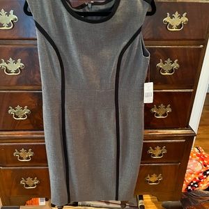 Kim Rogers Gray with Black Trim Ladies Size 12P Dress NWT